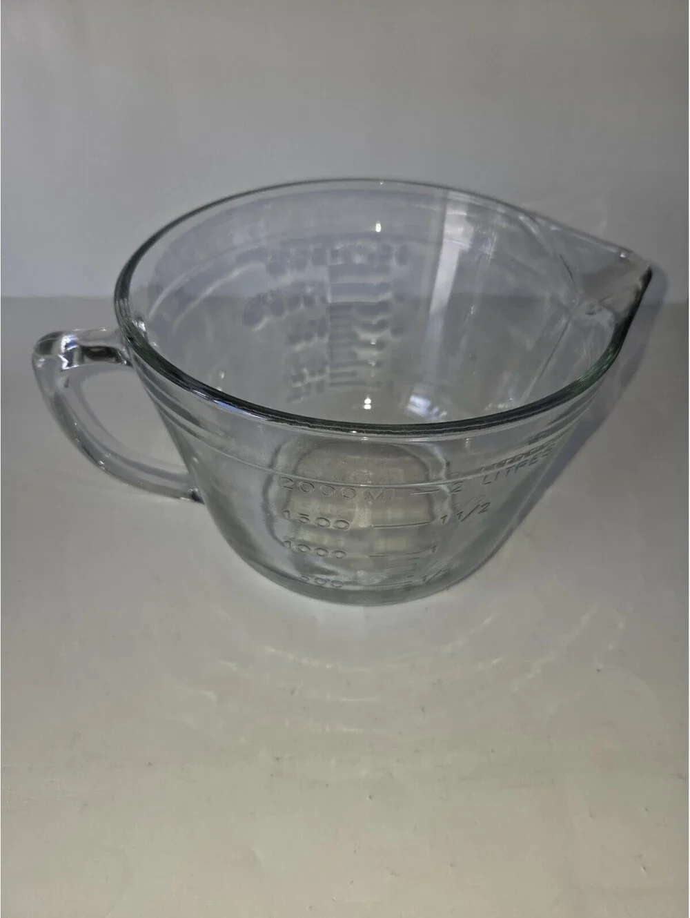 Anchor Hocking Heavy Glass Measuring Mixing Batter Bowl NO Lid 8 Cups SG4